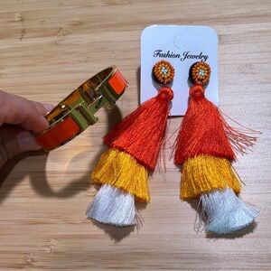 Tassel Earring and Bracelet Set